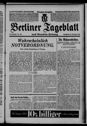 Berliner Tageblatt und Handels-Zeitung vom 29.11.1930