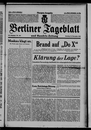 Berliner Tageblatt und Handels-Zeitung vom 30.11.1930