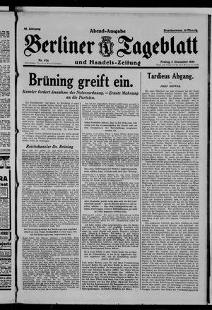 Berliner Tageblatt und Handels-Zeitung vom 05.12.1930