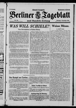 Berliner Tageblatt und Handels-Zeitung vom 09.12.1930