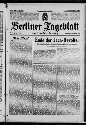 Berliner Tageblatt und Handels-Zeitung vom 14.12.1930