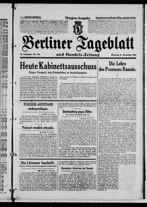 Berliner Tageblatt und Handels-Zeitung on Dec 16, 1930