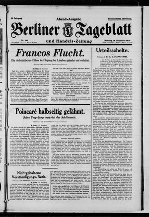 Berliner Tageblatt und Handels-Zeitung vom 16.12.1930