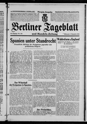 Berliner Tageblatt und Handels-Zeitung vom 17.12.1930
