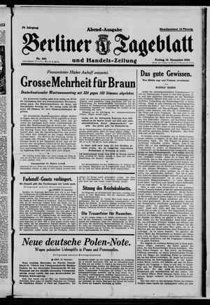 Berliner Tageblatt und Handels-Zeitung vom 19.12.1930