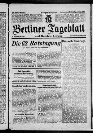 Berliner Tageblatt und Handels-Zeitung on Dec 23, 1930