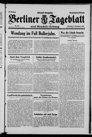 Berliner Tageblatt und Handels-Zeitung on Dec 23, 1930