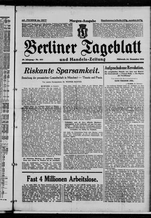Berliner Tageblatt und Handels-Zeitung vom 24.12.1930