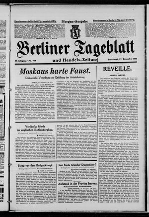 Berliner Tageblatt und Handels-Zeitung on Dec 25, 1930