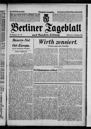 Berliner Tageblatt und Handels-Zeitung on Dec 31, 1930
