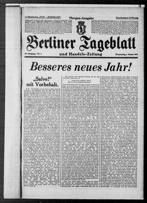 Berliner Tageblatt und Handels-Zeitung vom 01.01.1931