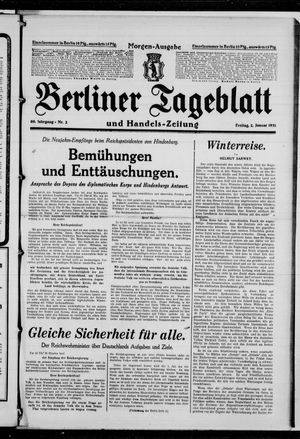 Berliner Tageblatt und Handels-Zeitung on Jan 2, 1931