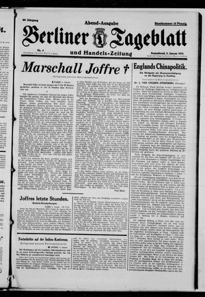 Berliner Tageblatt und Handels-Zeitung on Jan 3, 1931
