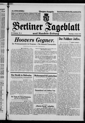 Berliner Tageblatt und Handels-Zeitung vom 06.01.1931