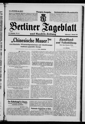Berliner Tageblatt und Handels-Zeitung vom 07.01.1931