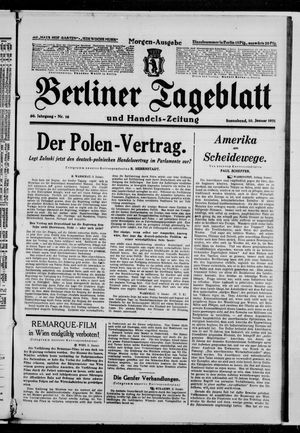 Berliner Tageblatt und Handels-Zeitung on Jan 10, 1931