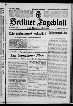 Berliner Tageblatt und Handels-Zeitung vom 13.01.1931