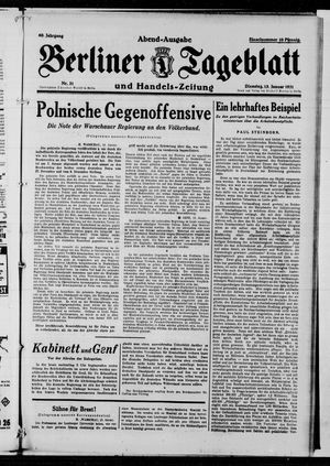 Berliner Tageblatt und Handels-Zeitung on Jan 13, 1931