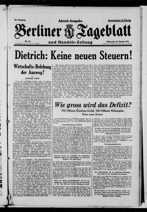Berliner Tageblatt und Handels-Zeitung on Jan 14, 1931