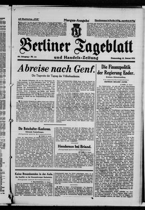 Berliner Tageblatt und Handels-Zeitung on Jan 15, 1931
