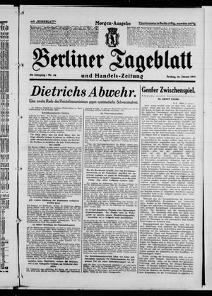 Berliner Tageblatt und Handels-Zeitung on Jan 16, 1931