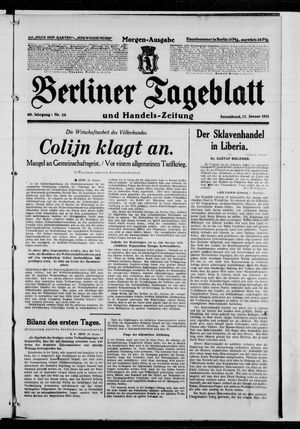 Berliner Tageblatt und Handels-Zeitung vom 17.01.1931