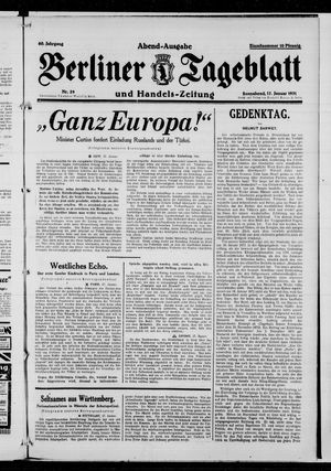 Berliner Tageblatt und Handels-Zeitung on Jan 17, 1931