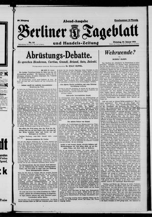 Berliner Tageblatt und Handels-Zeitung vom 20.01.1931