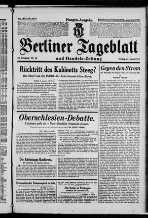 Berliner Tageblatt und Handels-Zeitung vom 23.01.1931