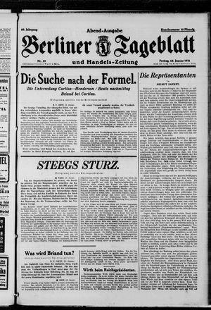 Berliner Tageblatt und Handels-Zeitung vom 23.01.1931
