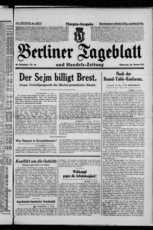 Berliner Tageblatt und Handels-Zeitung vom 28.01.1931