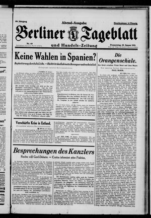 Berliner Tageblatt und Handels-Zeitung vom 29.01.1931