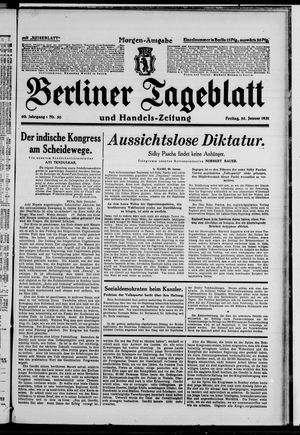 Berliner Tageblatt und Handels-Zeitung vom 30.01.1931