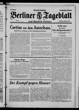 Berliner Tageblatt und Handels-Zeitung on Feb 2, 1931
