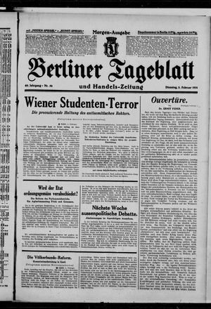 Berliner Tageblatt und Handels-Zeitung vom 03.02.1931