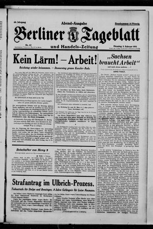 Berliner Tageblatt und Handels-Zeitung vom 03.02.1931