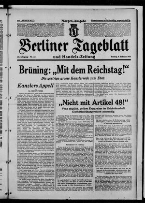 Berliner Tageblatt und Handels-Zeitung vom 06.02.1931
