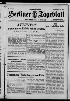 Berliner Tageblatt und Handels-Zeitung vom 06.02.1931