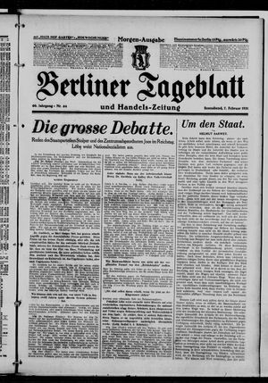Berliner Tageblatt und Handels-Zeitung on Feb 7, 1931