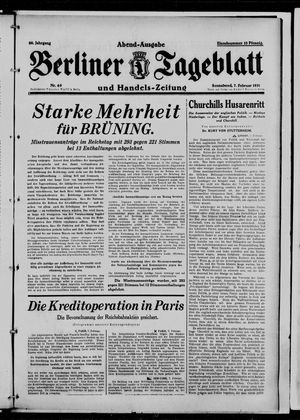 Berliner Tageblatt und Handels-Zeitung on Feb 7, 1931