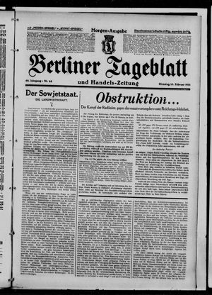 Berliner Tageblatt und Handels-Zeitung vom 10.02.1931