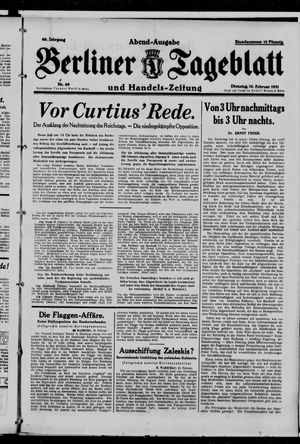 Berliner Tageblatt und Handels-Zeitung vom 10.02.1931