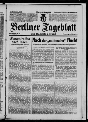 Berliner Tageblatt und Handels-Zeitung vom 12.02.1931