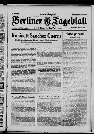 Berliner Tageblatt und Handels-Zeitung vom 16.02.1931