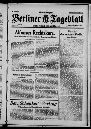 Berliner Tageblatt und Handels-Zeitung on Feb 18, 1931