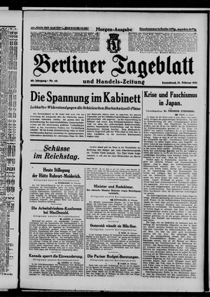 Berliner Tageblatt und Handels-Zeitung vom 21.02.1931