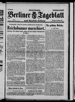Berliner Tageblatt und Handels-Zeitung on Feb 23, 1931