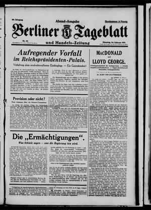 Berliner Tageblatt und Handels-Zeitung vom 24.02.1931
