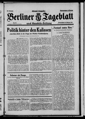 Berliner Tageblatt und Handels-Zeitung on Feb 26, 1931