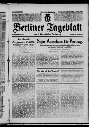 Berliner Tageblatt und Handels-Zeitung vom 27.02.1931